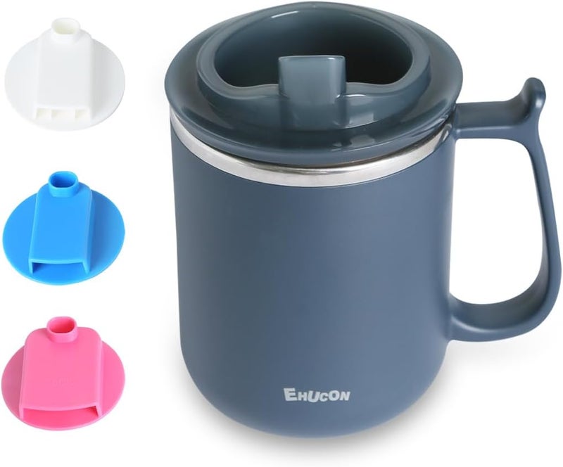 EZSLINGGLIDE Dysphagia Regulating Drinking Cups for Swallowing Difficulty - with 5cc, 10cc, & 15cc Sip Cup Options - Liquids Only - Pack of 1 (Blue) - Image 1